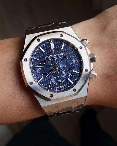 audemars piguet royal oak chronograph grey dial stainless steel|audemars piguet 41mm price.